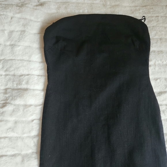 ZARA STRAPLESS FITTED DENIM DRESS FRAYED BLack  Sz L, XL XXL  BNWT - Picture 12 of 12